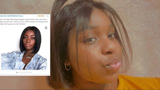 Supernova Amazon 10 Inch Human Bob Wig Installation/Review By 14 Year Old