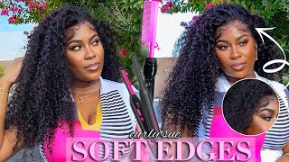 This Is So Pretty| Installing Beginner Friendly Curly Frontal Wig + High Pony Style Ft Hurela