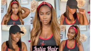 The Easiest Wigs Out ! Highlight Headband Wig And The Cool Baseball Cap Bob Wig Ft. Julia Hair