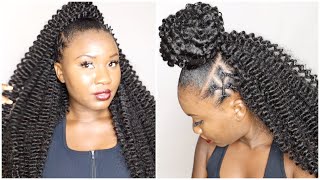 Easy Half Up Half Down Crochet On Myself Using Outre Waterwave Fro Twist | Outre Hair