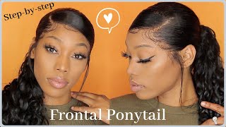 Detailed Frontal Ponytail For Beginners | Natural Hair/No Wig | Easy | Step By Step Diy