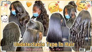 How To Sleek Undetectable Tape In Extensions On Natural Hair |  Start To Finish Ft.#Ulahair
