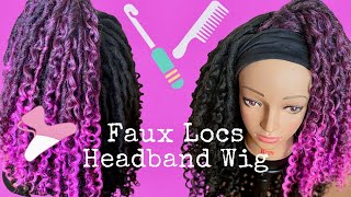 How To Diy Headband Wig: Pink Goddess Faux Locs Headband Wig | Quick & Easy | Missuniquebeautii