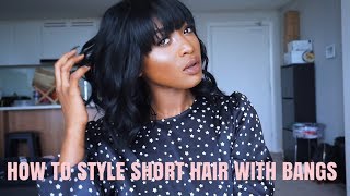 How To | Soft Wavy Curls On Short Bobs With Bangs | Kerry Washington Inspired | Addcolo Hair