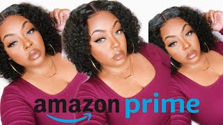 $60 Curly Bob Wig Amazon Prime | Install And Review | Vivi Babi