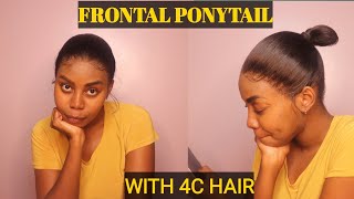 How To  Frontal Ponytail Tutorial On Short Natural Hair Without Glue