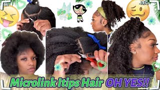 How To: Itip/Microlink On Natural Curly Hair? Hot Microloops Extensions Ft.#Elfinhair