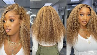 Highlight Curly Wig  | Detailed Lace Wig Install !! | Klaiyi Hair