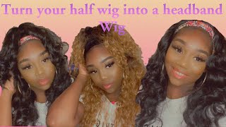 How To Turn Your #Half Wig Into A #Headband Wig| Plus Trying Out Beauty Supply Headband #Outrewig
