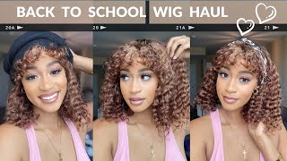 Back To School Wig Haul| Fabulous Mix Color Curly Bob Wig With Bangs | Ft. Luvme Hair