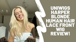 New Uniwig! Uniwigs Harper Blonde Human Hair Lace Front Wig