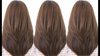 Perfect Long Layered Haircut For Women | Round & Triangular Layered Cut