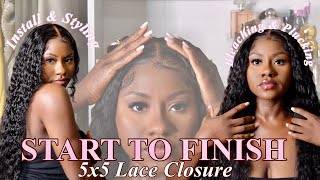 Make Closures Look Like A Frontal! | 5X5 Lace Closure Wig Install | Beginner Friendly
