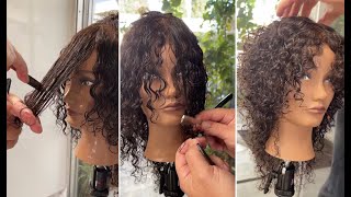 How To Cut A Curly Layered Haircut On Long Hair With Razor | Curly Cutting Tips & Techniques