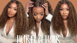 Hurela Hair| You Need This Wig!!  Pre-Hightlighted Ombre Jerry Curly Wig