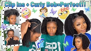 Easy Clip Ins Install On Natural Hair | Curly Clips Extensions W/Two Buns | Ulahair