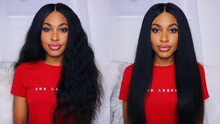 Transforming Curly Hair To Silky Straight (Eullair Lace Frontal Wig)