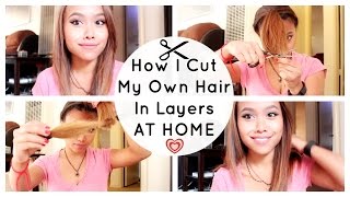 How I Cut My Own Hair In Layers | Great For Covid 19 Quarantine At Home Haircut