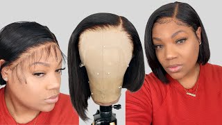 Natural Side Part Layered Bob | Affordable Lace Front Wig Install | Ft. Ywigs