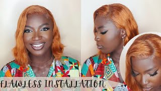 Detailed Flawless Frontal Wig Install / No Glue / Coloured Hair