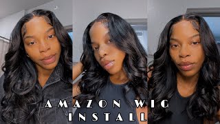 How To Install Lace Front Wig | Amazon Wig | Re Install + Middle Part With Layers
