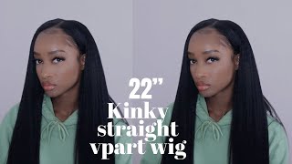Quick Natural Kinky Straight  V Part Wig