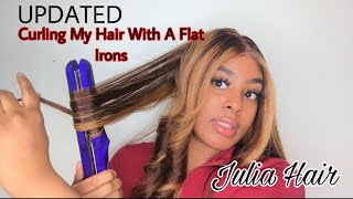 Updated Curling My Hair With A Flat Iron  Ft. Julia Hair