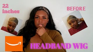 $20 Cheap Amazon Wig| Headband Wig| 22-Inch Synthetic Wig