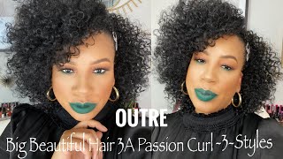 Outre 3A Passion Curl Half Wig L Cheap Synthetic Headband Wig L How To L No Leave Out L 3 Styles