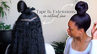 Installing Tape In Hair Extensions On My Type 4 Natural Hair   Ft. Elfin Hair | Ariannalyf