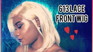613 Blond Lace Front Bob Wig On Dark Skin //Mondernfairy Hair Amazon