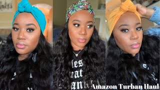 Affordable Amazon Turban Haul  Must Haves! | Water Wave Headband Wig Try-On