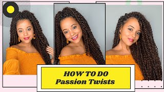 How To Do Passion Twists Freetress Water Wave -  Beginner Friendly - Rubber Band Method