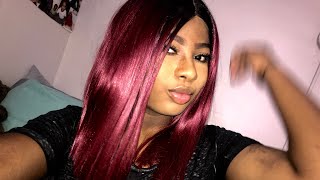 Best $20 Synthetic Lace Front Wig From Amazon | Ombre Burgundy | Hair Cube