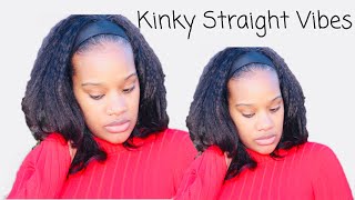 Kinky Straight Headband Wig |Human Hair|