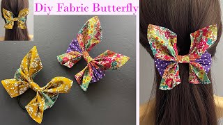  Diy Large Fabric Butterfly Hair Clips | How To Make Fabric Butterflies | Butterfly Bow Hair Tie