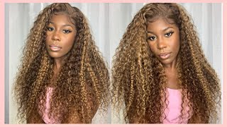 Hot Girl Summer! 24Inch Highlighted Curly Lace Front Wig | Klaiyi Hair