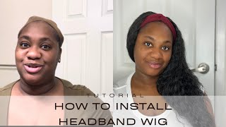 How To Install Synthetic Headband Wig | #Grwm