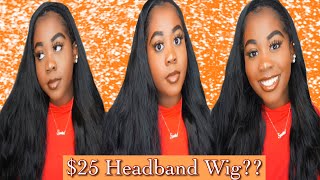 $25 Amazon Synthetic Headband Wig | My Least Favorite Wig? | Worst Wig Ever? | Ft. Pweouke Hair