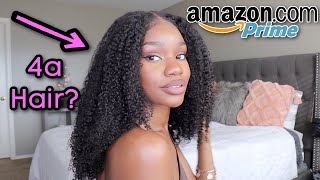 Ok Amazon!! Natural 4A Curly Hair Dupe! Amazon Prime! Natural Afro Curly 5X5 Lace Wig Unice Review