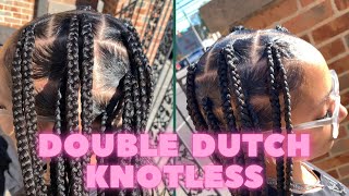 Double Dutch Knotless Braids Tutorial