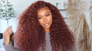 Sza Inspired Reddish Brown Jerry Curly Wig Install| Fluffy Babyhair| Beautyforever