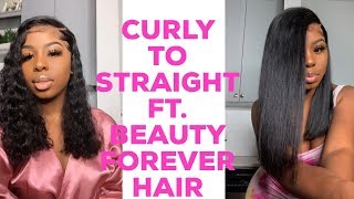 So I Straightened My Water Wave Wig | Beauty Forever Hair