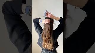 Simple Half Up Claw Clip Hack For Long Hair | Style Tips & Tricks For Girls #Shorts