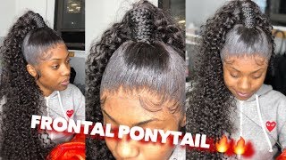 How To: Frontal Ponytail-Extended  | Low Hairline/Natural  Curly Hair @Hairbyashleigh_
