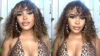 My Every Day Wig |Natural Curly Hair With Bangs Ft Shine Hair Wig