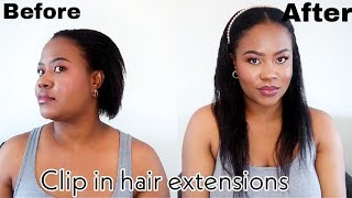 Hair Transformation- Kinky Straight Clip In Hair Extensions Review