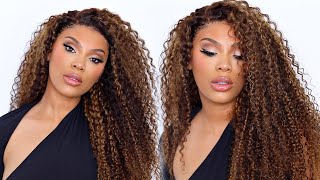 Best Curly Highlight Wig | How I Melt Transparent Lace