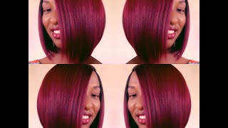 Red Bob : Sensationnel Synthetic Hair Empress Natural Lace Front Edge Wig L Part Rihanna