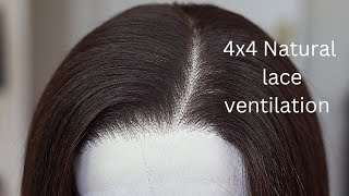 How To Ventilate A Natural Parting 4X4  Synthetic Lace Closure Detailed